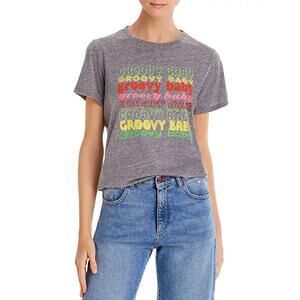 Cinq A Sept Groovy Baby Graphic Tee Heather Gray Size XS New